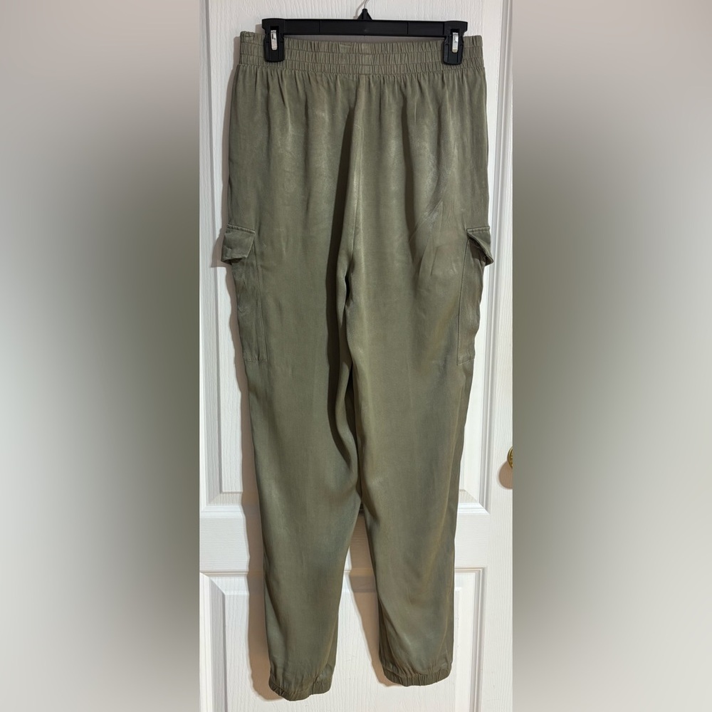 Esqualo Khaki Cargo Soft Comfy Elastic Waistband Pockets Jogger Pants Size 10 - Picture 6 of 9